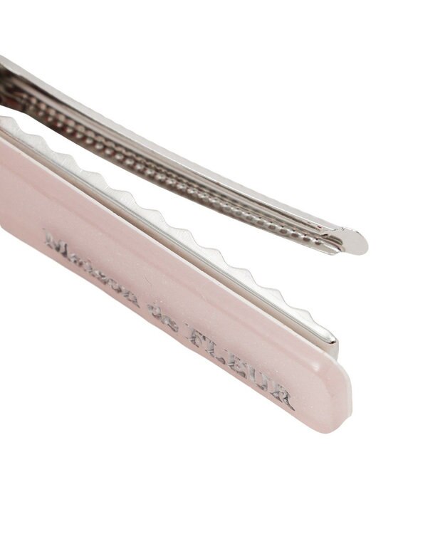 Maison de FLEUR 【2個セット】ビジューリボンアクリルクリップセット Pink