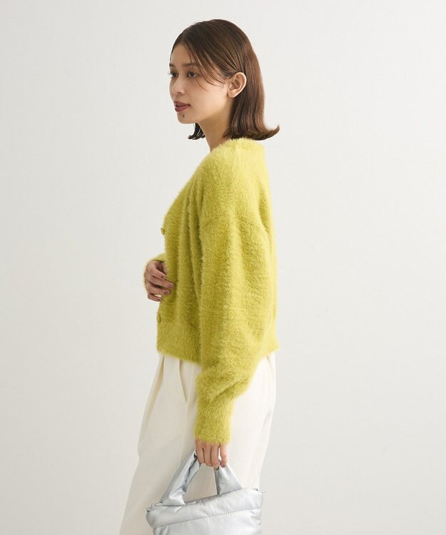 Green Parks ラメシャギーニットカーディガン Light Green