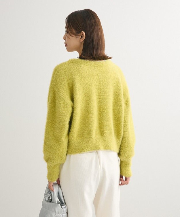 Green Parks ラメシャギーニットカーディガン Light Green