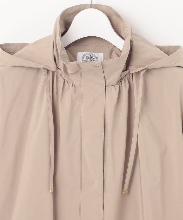 J.PRESS LADIES L 【洗える・撥水】マイクロタフタ フーデッド ショート コート モカ系