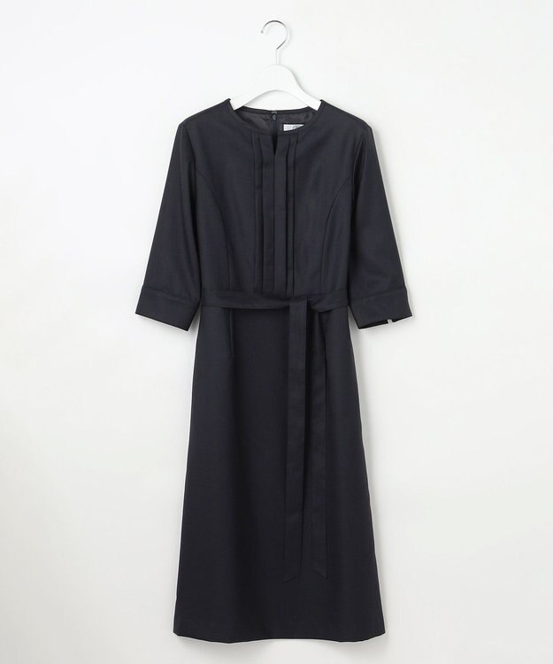 J.PRESS LADIES L OXIJEWEL ストレッチ ワンピース ネイビー系