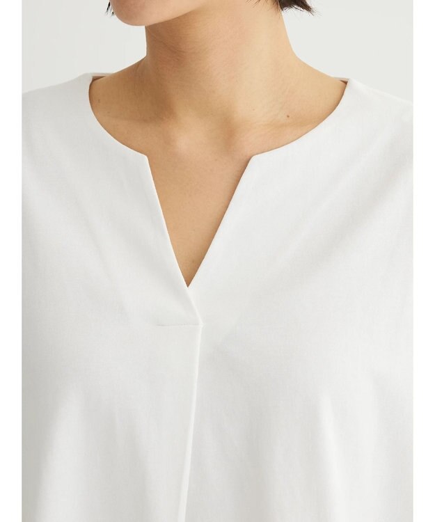 Green Parks ＢＰスキッパー七分袖カットプルオーバー Off White