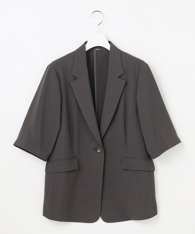 ANY SIS アーバンクールタッチ 半袖 ジャケット スレート