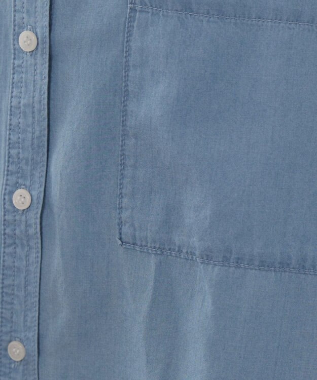 WEGO 【ANGIE VINTAGE】シアーデニムバンドカラーシャツ サックス