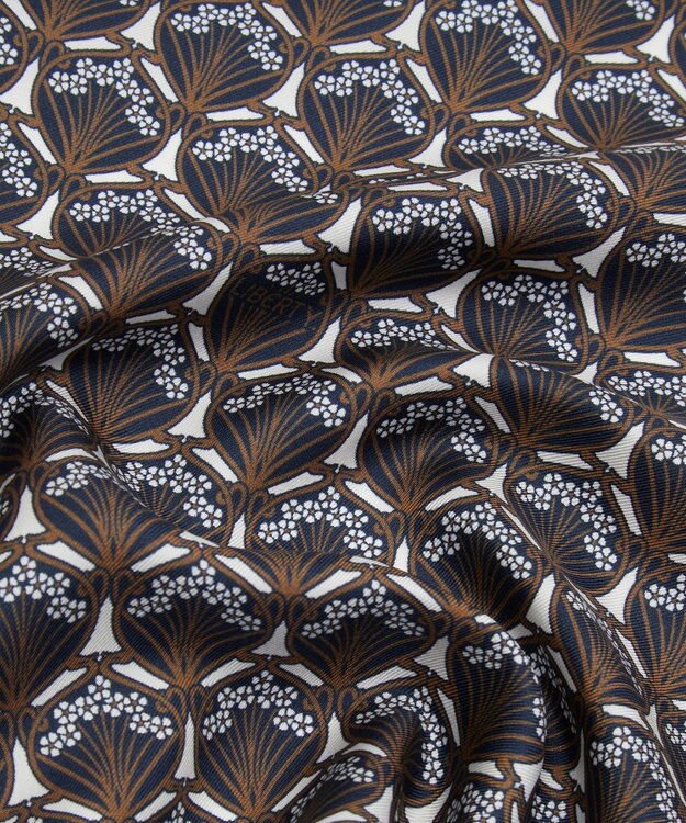 LIBERTY. アイフィス ストライプ 45x45 シルクスカーフ タン