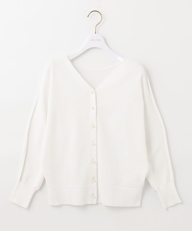 ANY SIS 【優木まおみさんコラボ】愛しの着回し カーディガン×ブラウス セット オフ×ライトブルー