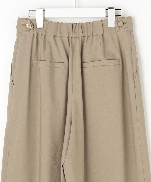 自由区 S 【セットアップ対応】リネンストレッチワイド パンツ カーキ