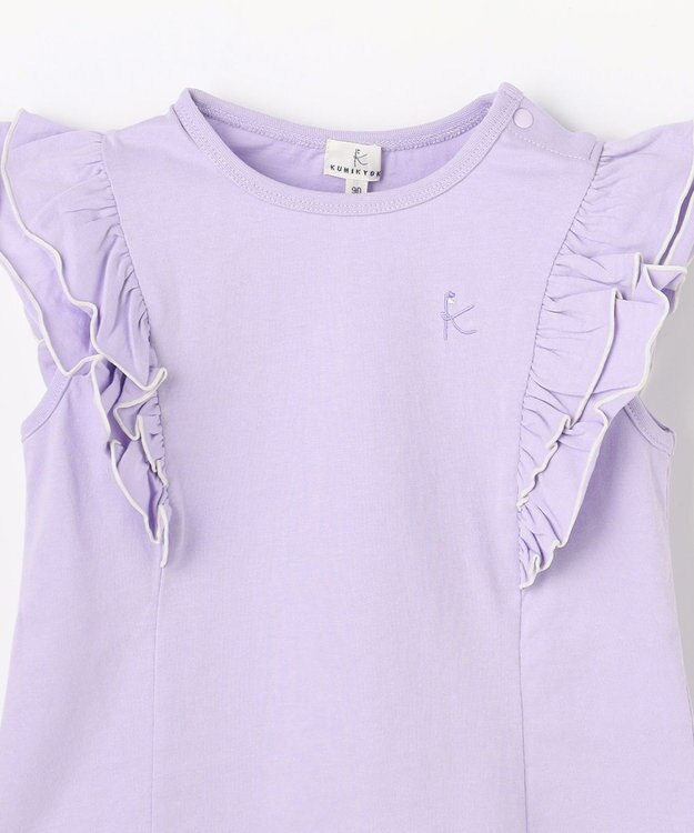 組曲 KIDS 【80-100㎝】 フルールフリルTシャツ ラベンダー