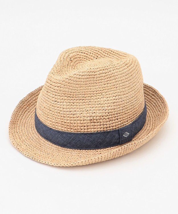 JOSEPH ABBOUD 【ナチュラルな風合い】ラフィアメランジハット アイボリー系