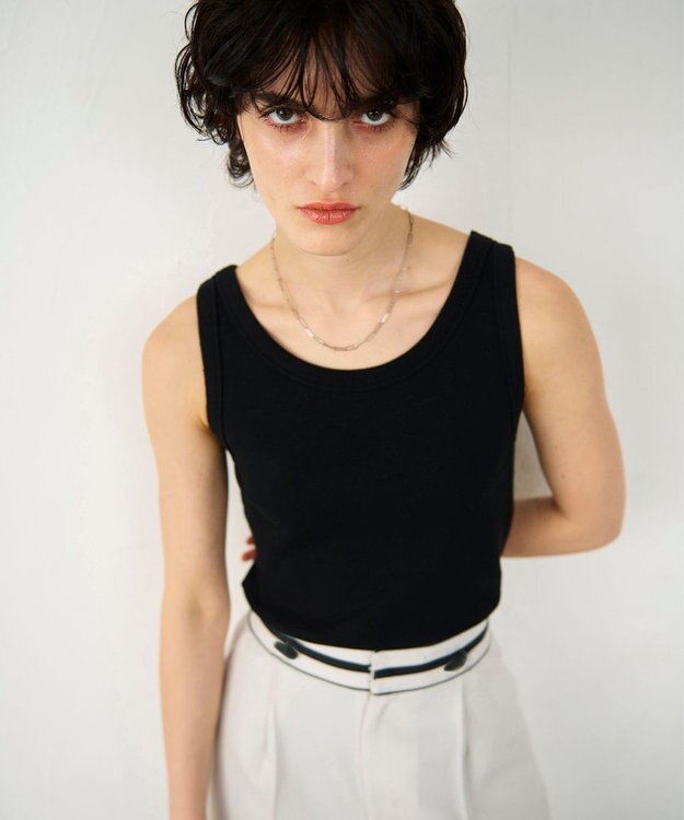 GRACE CONTINENTAL テレコノースリーブ ブラック