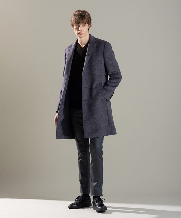 JOSEPH HOMME グロッシーウール　チェスターコート グレー系