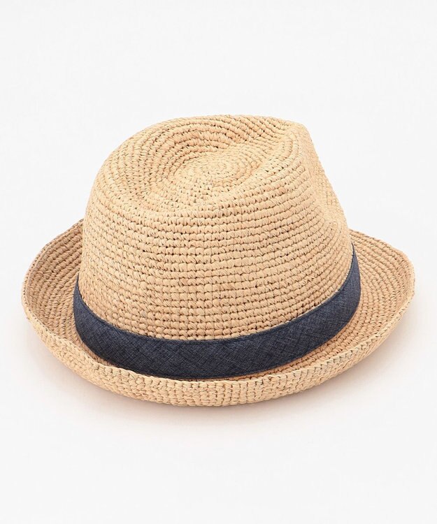 JOSEPH ABBOUD 【ナチュラルな風合い】ラフィアメランジハット アイボリー系