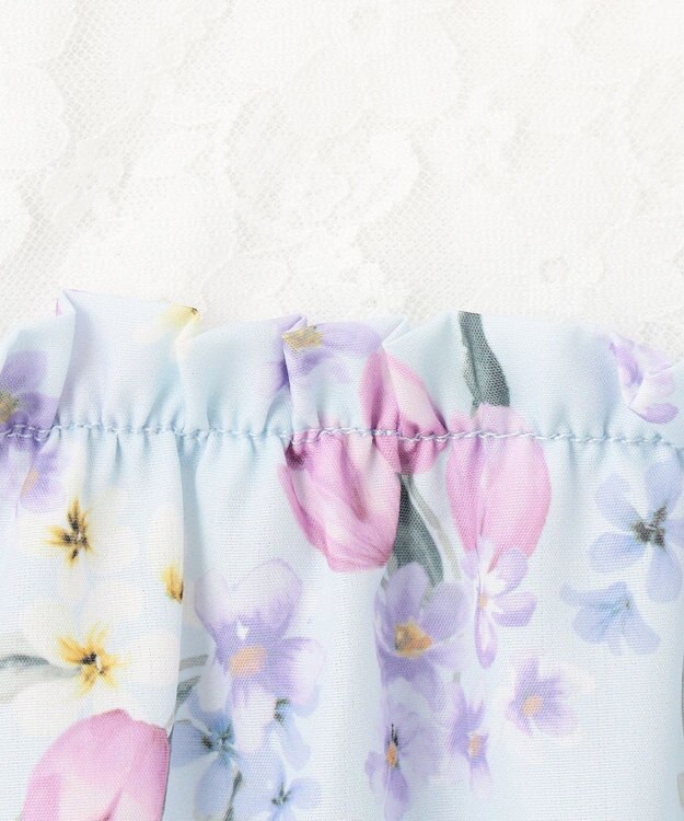 ANY KIDS オン・オフショルダー チューリップ ワンピース サックスブルー系