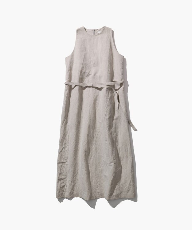 ATON CRISPY LINEN | タンクトップドレス BEIGE