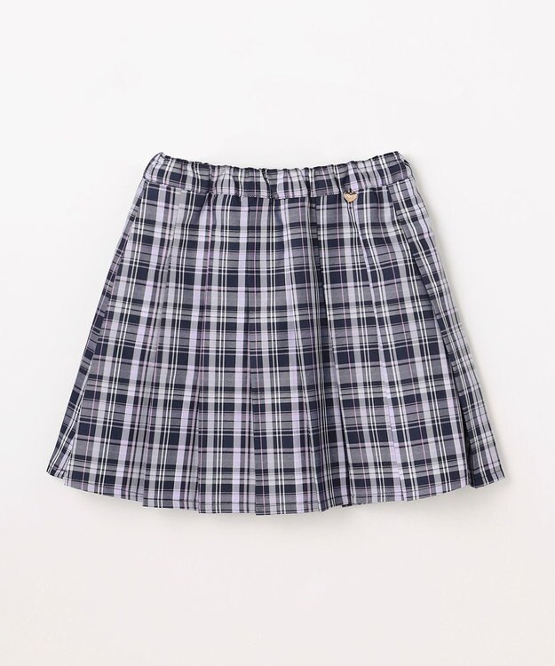 ANY KIDS チェックプリーツスカパン ネイビー