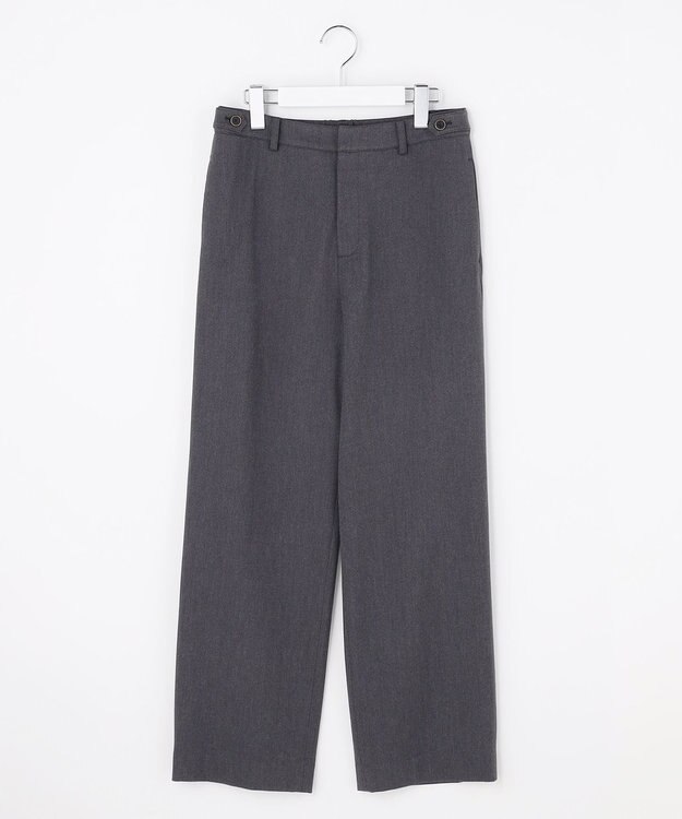 J.PRESS LADIES S 2way thermo サキソニー ストレート パンツ チャコールシャンブレー系