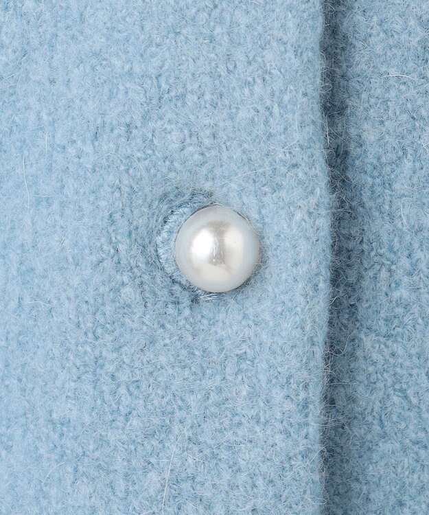 UNFILO 【前後着用 可能】ふわふわニット 2WAY パールボタンカーディガン サックス