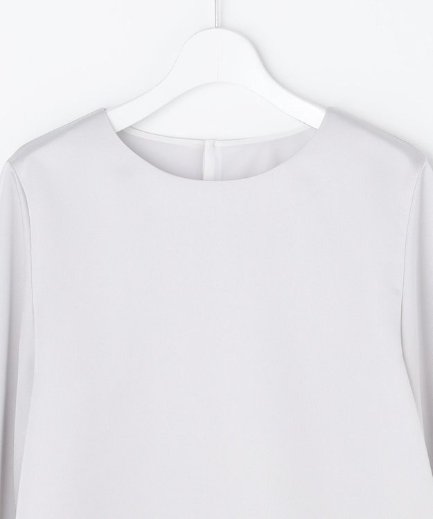 J.PRESS LADIES L ハンマーサテン カットソー ライトグレー系