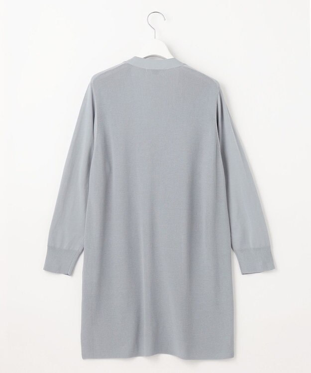 J.PRESS LADIES L 【洗える】COTTON MODAL Vネック カーディガン ダルブルー系