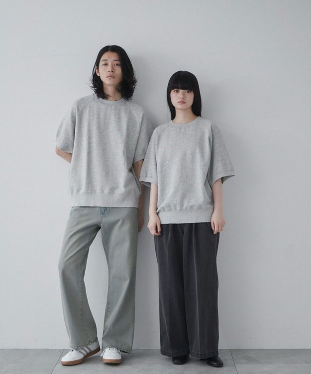 WEGO 【ユニセックス着用ITEM】ハーフスリーブスウェット 杢グレー