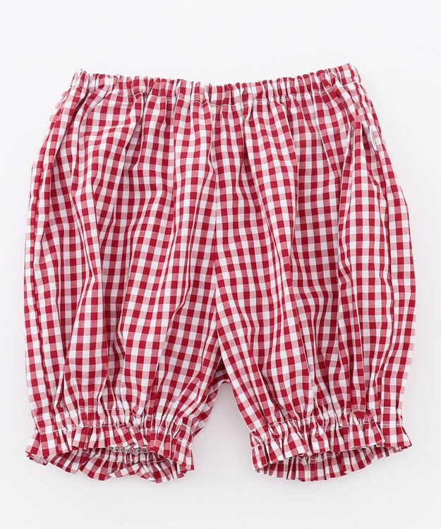 組曲 KIDS 【80-100㎝】ギンガム セットアップ レッド系3