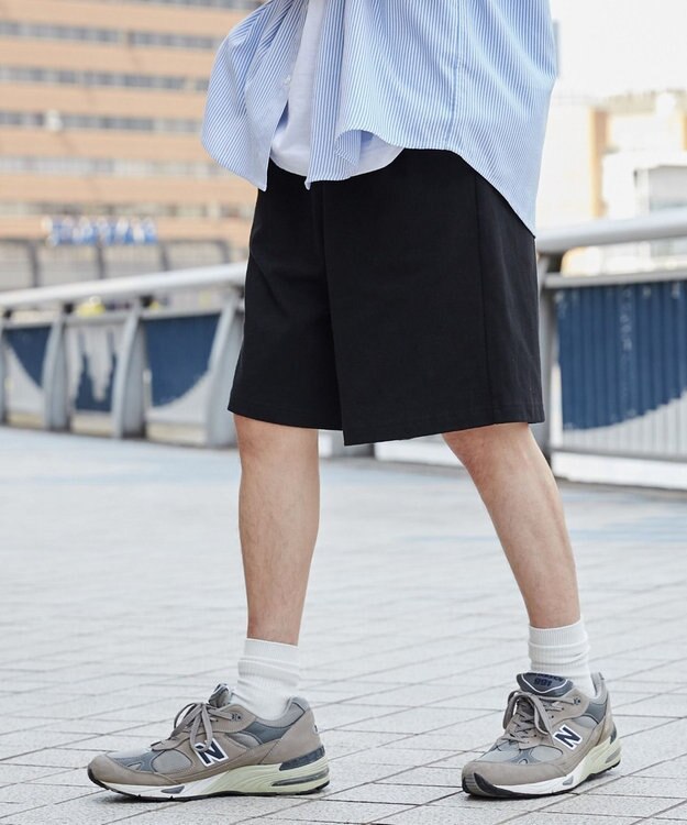 WEGO 【ウエストゴム】ヘビーウェイトカットイージーショーツ ブラック