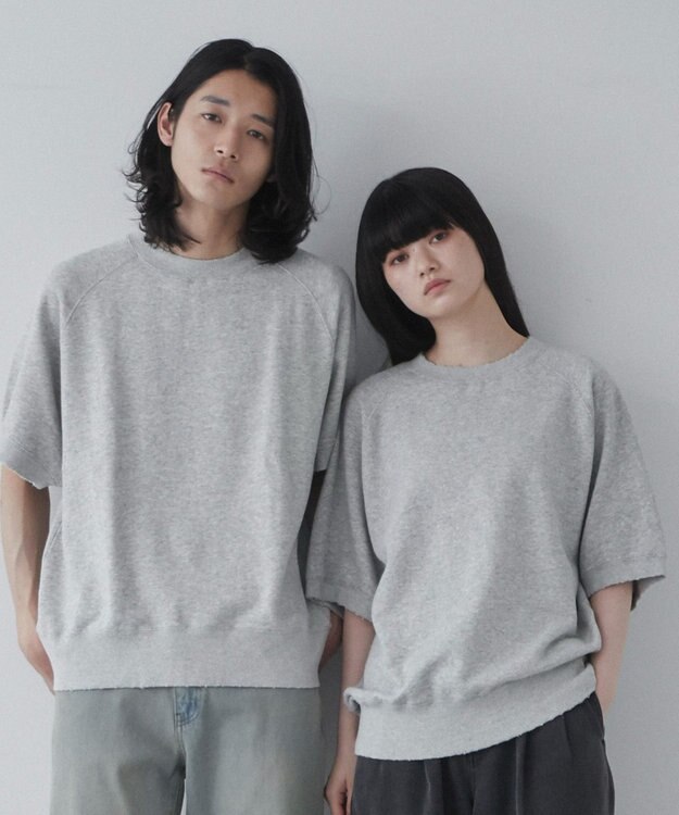 WEGO 【ユニセックス着用ITEM】ハーフスリーブスウェット 杢グレー