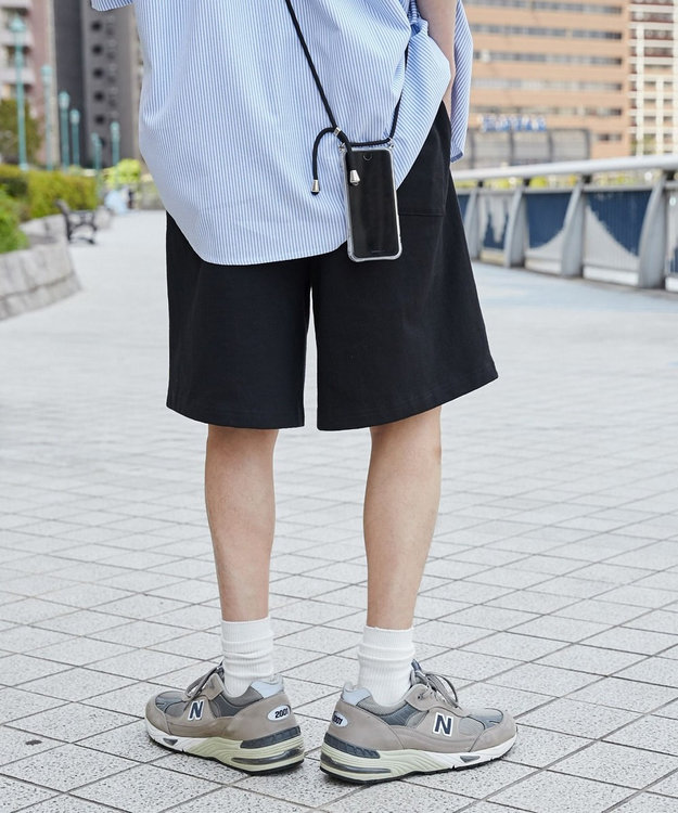 WEGO 【ウエストゴム】ヘビーウェイトカットイージーショーツ ブラック