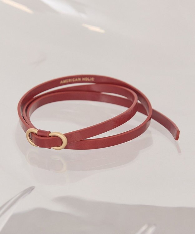 AMERICAN HOLIC スリムピンレスベルト Red