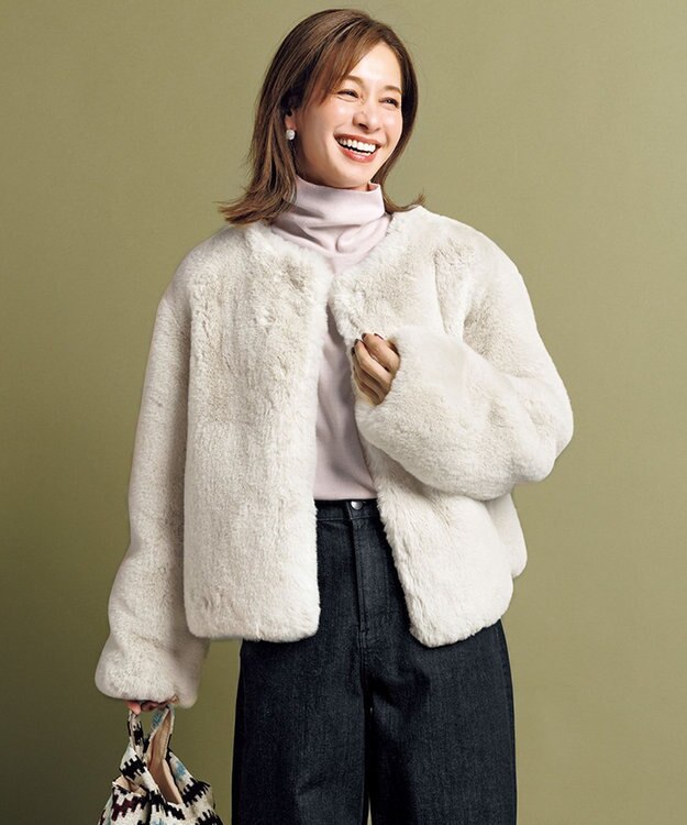 UNFILO ハイゲージウール ハイネック ピンク