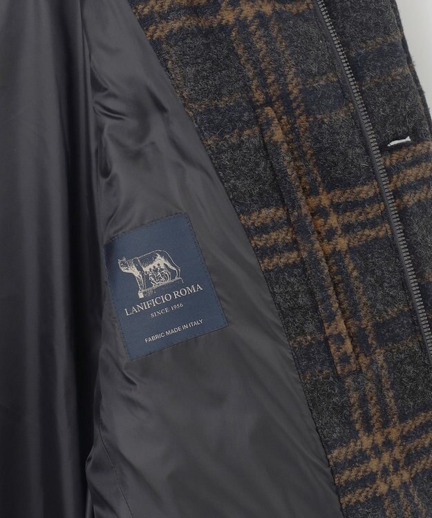 JOSEPH ABBOUD MOUNTAIN 【イタリア素材/ECOファー/9ポケット/ダウン】スライバーチェックダウン コート グレー系4