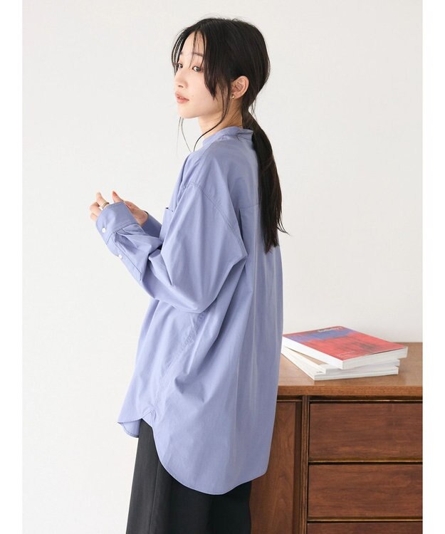 CRAFT STANDARD BOUTIQUE バンドカラーシャツ Blue