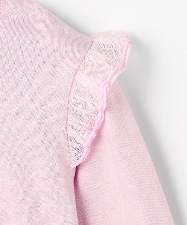 ANY KIDS おけいこモチーフ刺繍入り 長袖Tシャツ ラベンダー（うさぎ×バレエ）