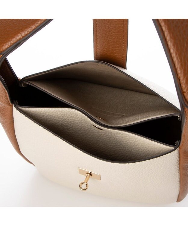 UNBILLION カシュカシュ cachecache / ベルト金具ポイントワンショルダー アイボリーミックス