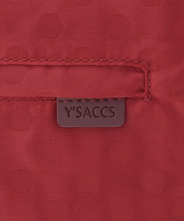 Y'SACCS ドットジャガードポーチ付きトートバッグ ワイン