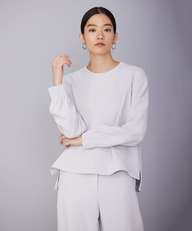 ICB L 【洗える】 ダブルクロスクレープ ブラウス トープ系