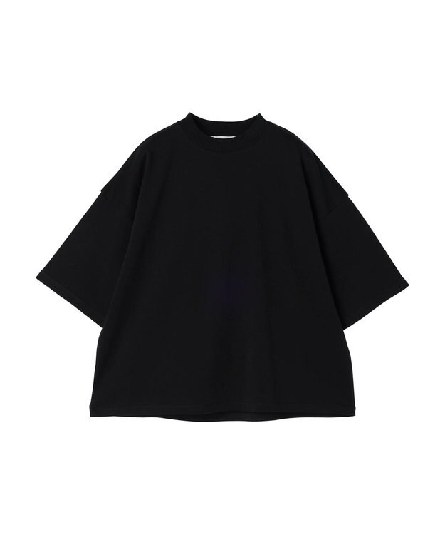 AMERICAN HOLIC モックネック５分袖カットプルオーバー Black
