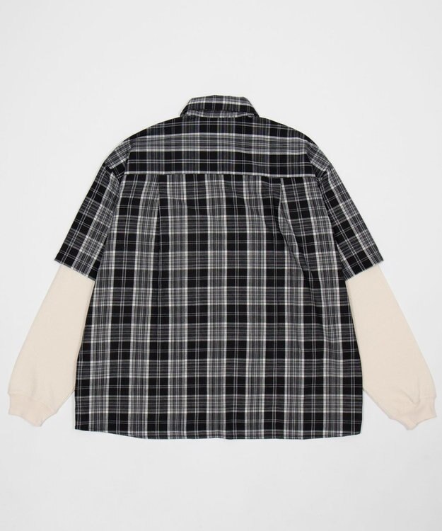 WEGO 【ユニセックス着用ITEM】アンサンブルチェックシャツ（LS） ブラックチェック1
