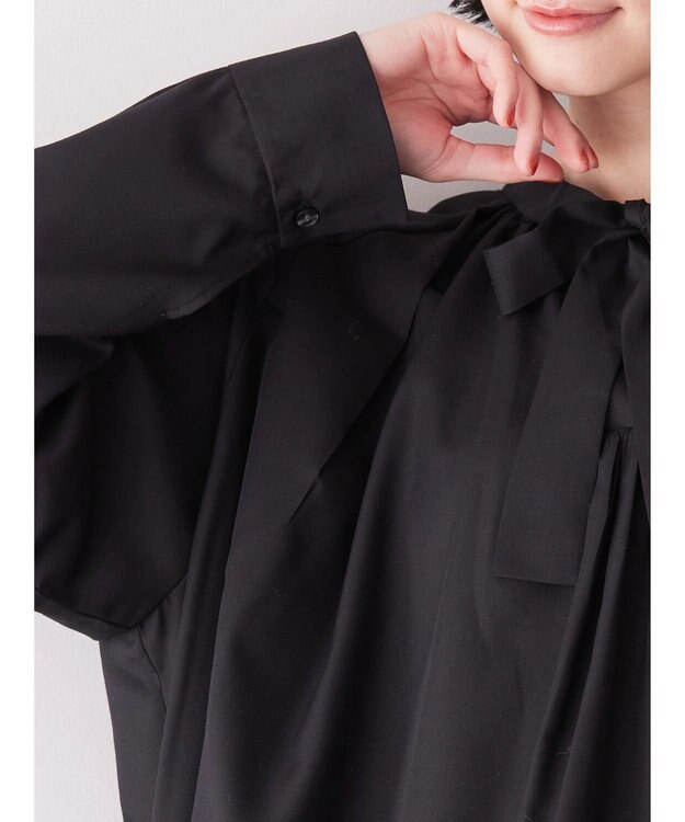 AMERICAN HOLIC イージーケア２ＷＡＹボウタイブラウス Black