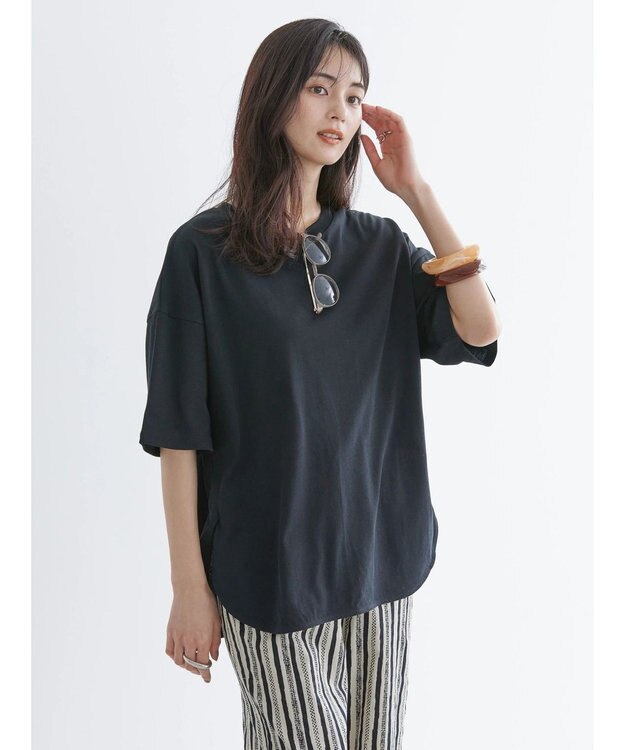 AMERICAN HOLIC 抗菌防臭ラウンドテールカットプルオーバー Black