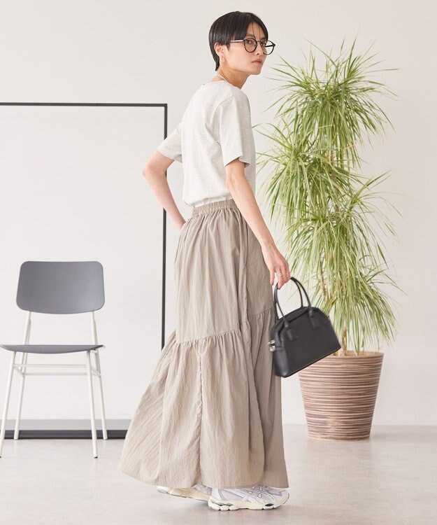 AMERICAN HOLIC きれいめコットンベーシックＴシャツ（５分袖） Oatmeal