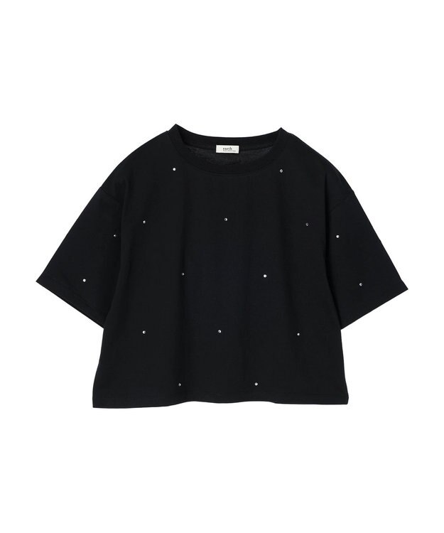 earth music&ecology キラキララインストーンプルオーバー Black