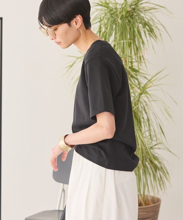 AMERICAN HOLIC きれいめコットンベーシックＴシャツ（５分袖） Black