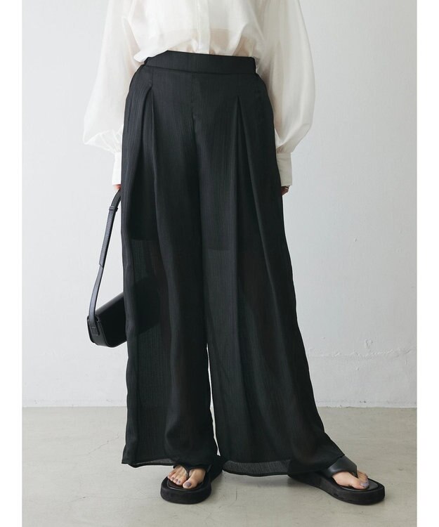 Green Parks AnriettMusee シアータックワイドパンツ Black