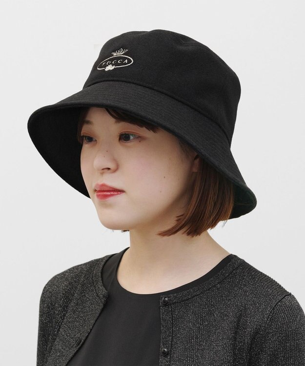 TOCCA 【リバーシブル・洗える】INSIDE LACE BUCKET HAT バケットハット ブラック系