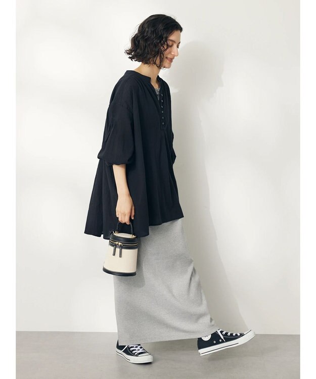 CRAFT STANDARD BOUTIQUE ジョーゼットスキッパーシャツ Black