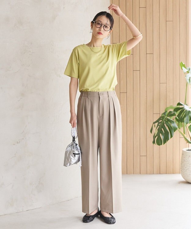 AMERICAN HOLIC きれいめコットンベーシックＴシャツ（５分袖） Pistachio