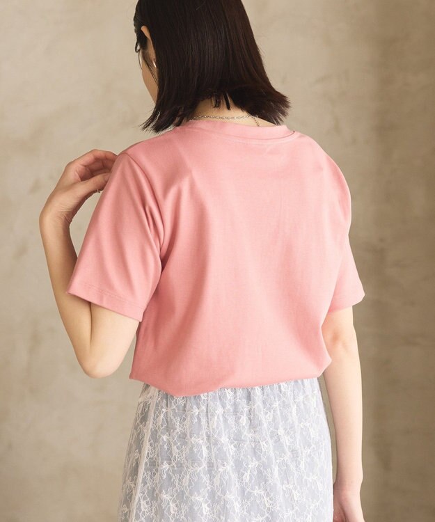 AMERICAN HOLIC きれいめコットンベーシックＴシャツ（５分袖） Pink