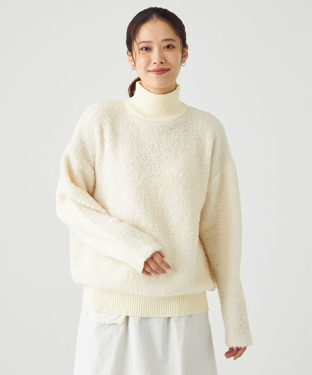 SHARE PARK LADIES プードルタートルニット アイボリー系