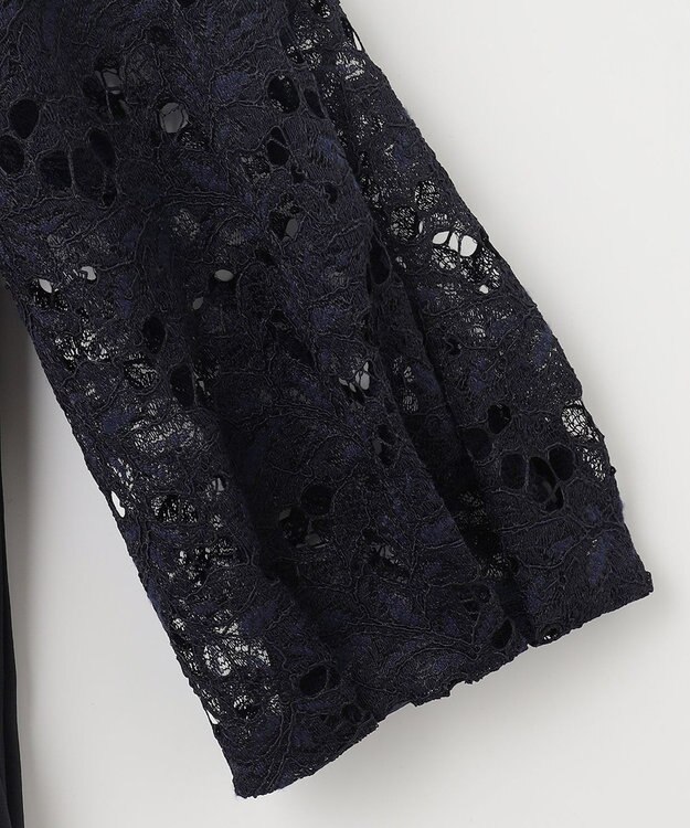 自由区 L 【洗える】レースコンビ ワンピース ネイビー系